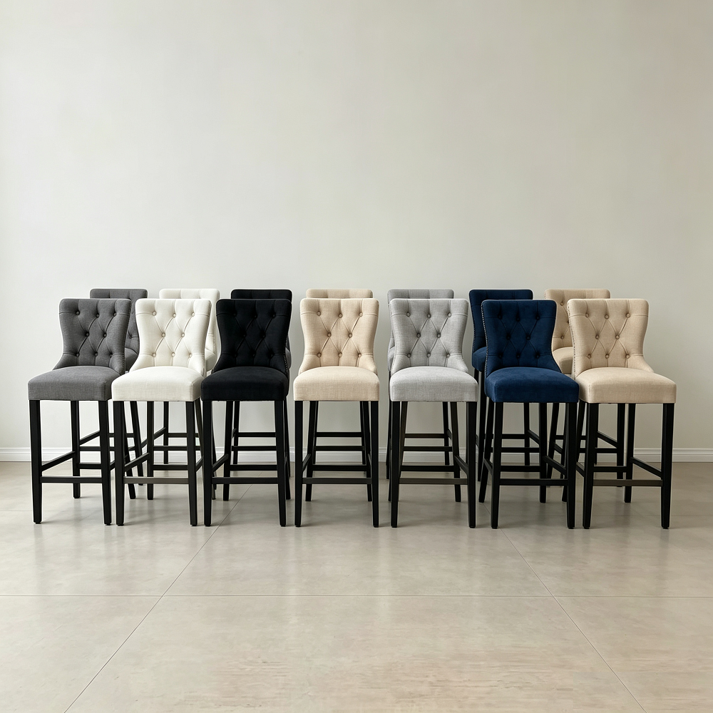 F-26005-buttoned wooden chair